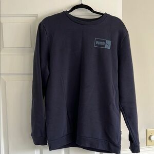 Puma Black Crewneck Sweater with Ribbed Cuffs